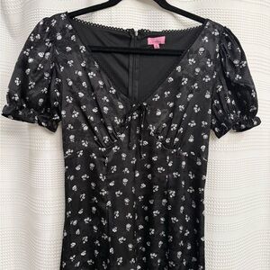 Black and white floral print dress